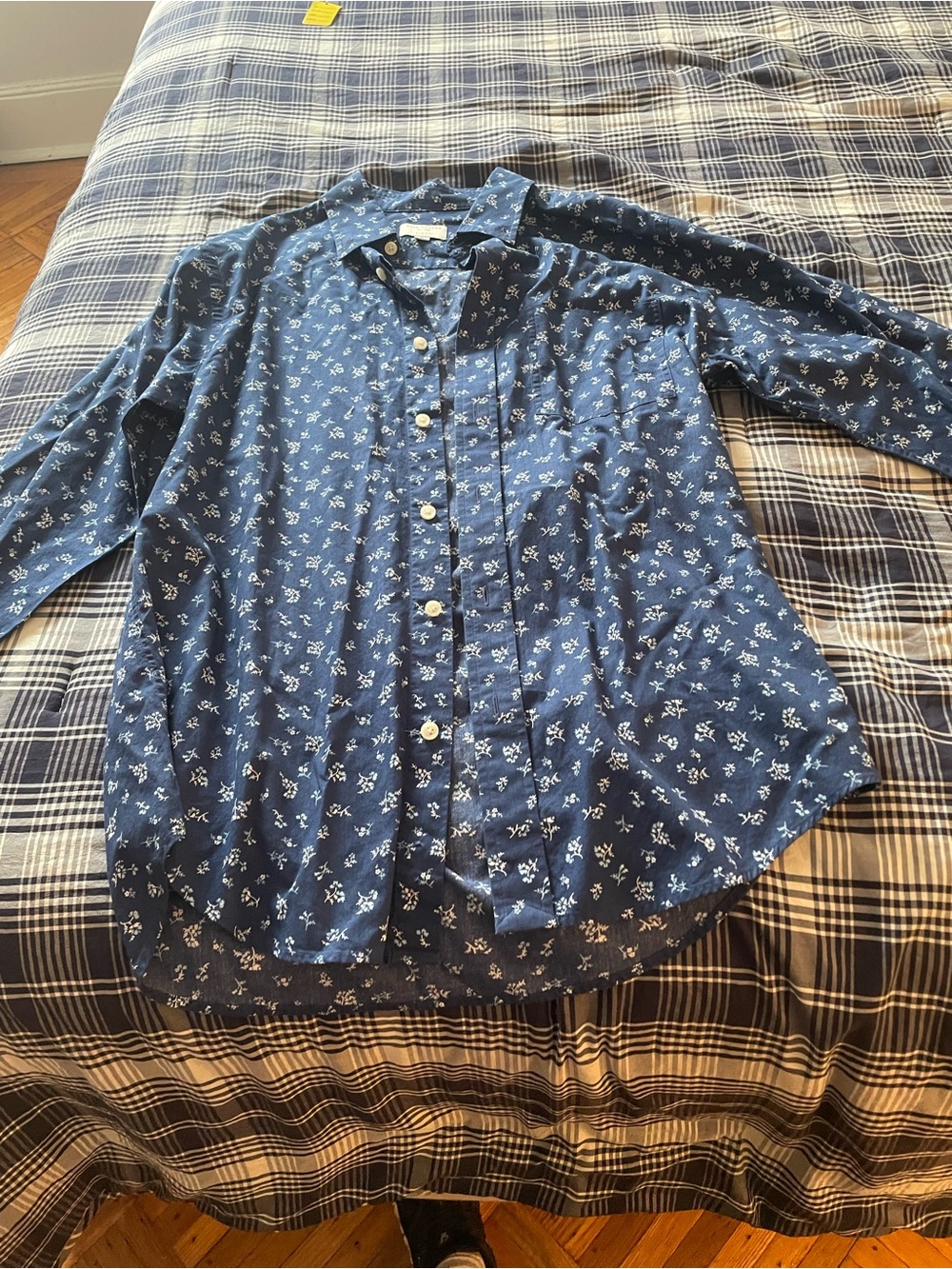 Club Monaco Navy Blue Button-Up Shirt